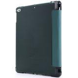 Voor iPad Air 2 Airbag Horizontale Flip Lederen Behuizing met drievoudige houder & penhouder(Donkergroen)