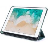 Voor iPad Air 2 Airbag Horizontale Flip Lederen Behuizing met drievoudige houder & penhouder(Donkergroen)