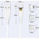 2 m 540 graden roterende magnetische USB-oplaadkabel  geen oplaadkop