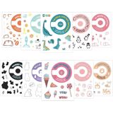 5 stks 5 in 1 DIY Cute Cartoon Camera Stickers Set voor Fujifilm Instax Mini 11 (Space Animals Series)