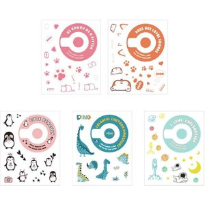 5 stks 5 in 1 DIY Cute Cartoon Camera Stickers Set voor Fujifilm Instax Mini 11 (Space Animals Series)