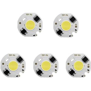 5 stuks COB LED Light Chip AC 220V LED Lamp Light Intelligent IC Driver Bulb Light DIY Spotlight Downlight Chip Outdoor Flood Light (12W (warm wit))