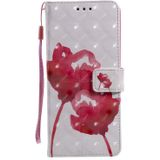 Voor Samsung Galaxy Note 20 Ultra 3D Painting Horizontale Flip Lederen case met Holder & Card Slot & Lanyard(Red Rose)