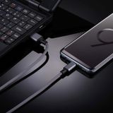 1m 2A Output USB naar USB-C / Type-C Nylon weven stijl Data Sync opladen kabel  voor Galaxy S8 & S8 PLUS / LG G6 / Huawei P10 & P10 Plus / Xiaomi Mi 6 & Max 2 en andere Smartphones(Grey)