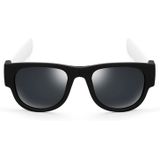 Nieuwe mode Crimp opklapbare spiegel knalt gepolariseerde zonnebril Casual UV400 bescherming bril voor mannen / Women(White)