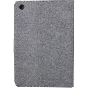 Voor iPad mini 3 ingedrukt bloemen vlinder patroon horizontale Flip PU lederen draagtas met magnetische Buckle & houder & Card Slots & Wallet(Grey)