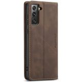 Voor Samsung Galaxy S30 / S21 CaseMe 013 Multifunctionele Horizontale Flip Lederen Case met Holder & Card Slot & Wallet(Koffie)