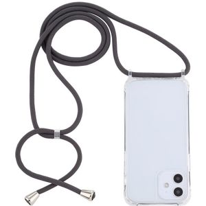 Transparante acryl airbag schokbestendige telefoon beschermhoes met Lanyard voor iPhone 12 Mini (Donkergrijs)