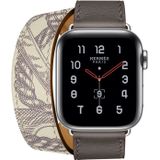 Voor Apple Watch 3 / 2 / 1 Generatie 42mm Universele zijdeefdruk dubbelloop watchband (Grijs)