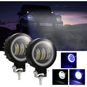 2 PCS Car 4 inch Round Spotlight Work Light met Angel Eyes (Blue Light)