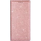 Voor Samsung Galaxy A71 Ultrathin Glitter Magnetic Horizontal Flip Leather Case met Holder & Card Slots (Rose Gold)