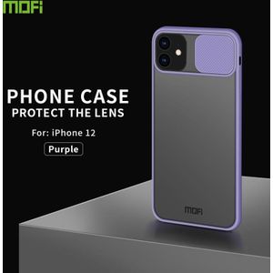 Voor iPhone 12 MOFI Xing Dun-serie doorschijnende matte pc + TPU Privacy Anti-glare Shockproof All-inclusive Beschermhoes(Paars)
