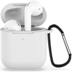 Draadloze koptelefoon schokbestendige siliconen beschermhoes voor Apple AirPods 1/2 (wit)