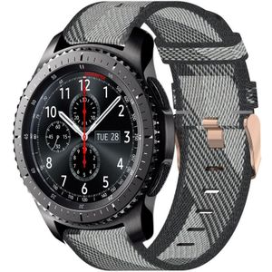 Voor Samsung Gear S3 Frontier 22 mm nylon geweven horlogeband