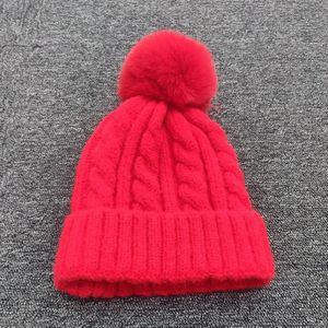 Gebreide wollen hoed pruik speciale cap afneembare pruik hoed voor 8261W  stijl: hennep bloem (rood)