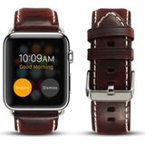 Voor Apple Watch Series 5 & 4 40mm/3 & 2 & 1 38mm olie Wax retro koeienhuid riem horlogeband (rood)