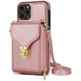 Voor iPhone 11 Pro Rits Hardware Kaart Portemonnee Telefoonhoes (Rose Goud)