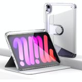 Voor iPad mini 6 Clear 360 Rotation Stand Smart lederen tablethoes