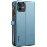 Voor iPhone 11 ESEBLE Star Series Lanyard Rits Portemonnee RFID Leren Case(Blauw)