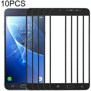 10 PCS front screen buitenste glazen lens voor Samsung Galaxy J7 (2016)  J710F  J710FN  J710M / MN  J7108 (zwart)