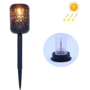 Outdoor Garden Solar 10 LED Flame Lamp Ground Plug Lawn Light (Warm Light)