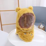 Children Integrated Warm Plush Cap Scarf With Face Mask  Size: About 52-54cm(Yellow)