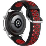 Voor Galaxy Watch 3 41mm Siliconen Sport Two-tone Strap  Maat: Gratis maat 20mm (Zwart rood)
