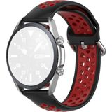 Voor Galaxy Watch 3 41mm Siliconen Sport Two-tone Strap  Maat: Gratis maat 20mm (Zwart rood)