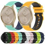 Voor Garmin VivoMove Style 20 mm geruite tweekleurige siliconen horlogeband (zwart + rood)