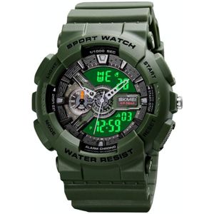 SKMEI 1688 LED Dual Time Digital Display + Pointer Luminous Sports Electronic Watch (Leger Groen)