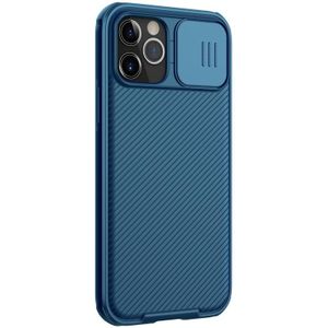 Voor iPhone 12 Max / 12 Pro NILLKIN Black Mirror Pro Series Camshield Volledige dekking Stofdichte krasbestendige telefoonhoes (Blauw)