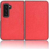 Voor Microsoft Surface Duo 2 Schokbestendige Krokodil Textuur PC + PU Case (Rood)