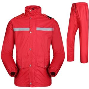 Duurzaam reflecterende motorfiets Split regenjas broek Riding fiets elektrische fiets winddicht waterdicht regen slijtage bij volwassene  grootte: 3XL(Red)