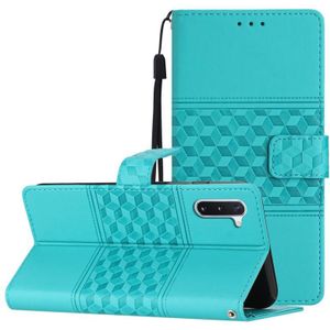 Voor Samsung Galaxy Note10 Diamond relif Skin Feel lederen telefoonhoes met lanyard