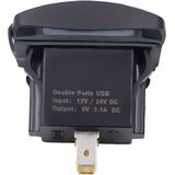 Auto waterdichte dubbele USB-oplader DC12-24V 3.1 A  met LED-indicatielampje (oranje lampje)