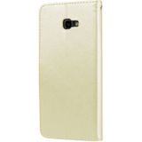 Rose relif horizontale Flip PU lederen case voor Samsung Galaxy J4 Plus  met houder & kaartsleuven & portemonnee (goud)