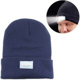 Unisex warme winter Polyacrylonitril brei Hat volwassen hoofd Cap met 5 LED licht (marineblauw)