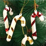 10 Packs Kerst Ornament Kerstboom Hanger J-vormige Riet (Rood)