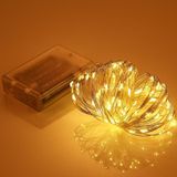 10m IP65 waterdicht geel licht zilver draad String licht  100 LED SMD 0603 3 x AA batterijen vak Fairy Lamp decoratieve licht  DC 5V
