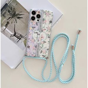 Lanyard Small Floral TPU Phone Case For iPhone 12 Pro Max(B)