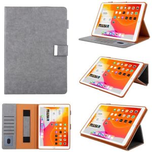 Voor iPad 5/6/7/8/9 Business stijl horizontale Flip lederen draagtas met houder & kaartsleuf & fotolijstjes & portemonnee & hand riem & slaap/Wake-up functie (grijs)