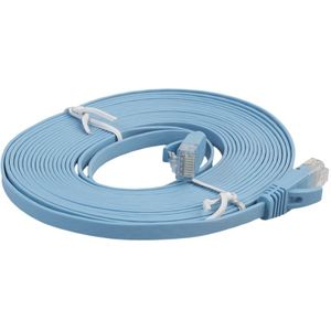 5m CAT6 ultra-dunne platte Ethernet LAN netwerkkabel  Patch leiden RJ45(Blue)