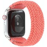 Nylon + leren gevlochten horlogeband voor Apple Watch Series 6 & SE & 5 & 4 40mm / 3 & 2 & 1 38mm  Maat:L(Rose Red)