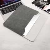 Horizontal Matte PU Laptop Bag For Macbook Pro 15.4 Inch A1707/A1990(Liner Bag + Power Supply Bag  Khaki)