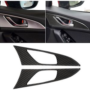 2 PC'S auto koolstofvezel deur innerlijke handvat buitenste frame decoratieve sticker voor Mazda Axela 2014/2017-2018