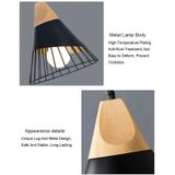 YWXLight E27 moderne verlichting ijzer massief houten hanger licht hangende Lamp (zwart)