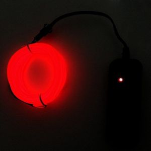 Flexibele LED licht EL Wire string strip touw Glow decor Neon Lamp USB controlle 3M energiebesparende masker glazen gloed lijn F277 (rood licht)