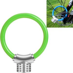 Fiets ring slot anti-diefstal slot fiets draagbare mini veiligheidsslot racket slot vet kabelslot  kleur: groen