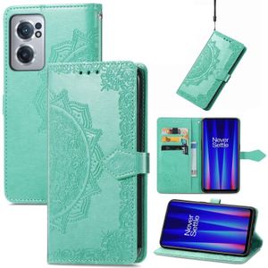 Voor OnePlus Nord CE 2 5G Mandala Flower Embossed Leather Case (Green)