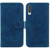For Samsung Galaxy A70 / A70s Butterfly Rose Embossed Leather Phone Case(Blue)